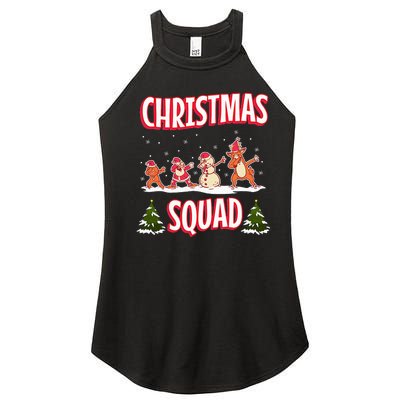 Snow Christmas Squad Santa Claus Gingerbread Frosty Snowman Women’s Perfect Tri Rocker Tank