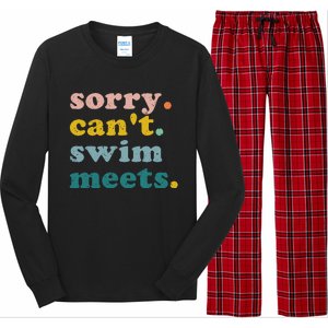 Sorry Can't Swim Meets Funny Retro Swimming Coach Swimmer Long Sleeve Pajama Set