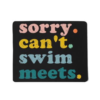 Sorry Can't Swim Meets Funny Retro Swimming Coach Swimmer Mousepad