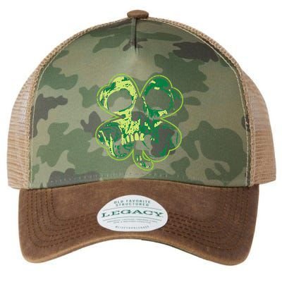 Shamrock Clover Skull Cool Irish St Patricks Day Legacy Tie Dye Trucker Hat
