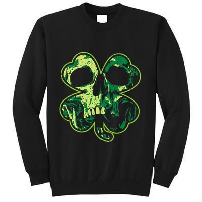 Shamrock Clover Skull Cool Irish St Patricks Day Sweatshirt