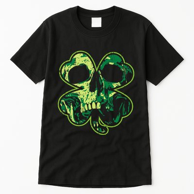 Shamrock Clover Skull Cool Irish St Patricks Day Tall T-Shirt