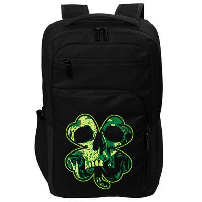 Shamrock Clover Skull Cool Irish St Patricks Day Impact Tech Backpack