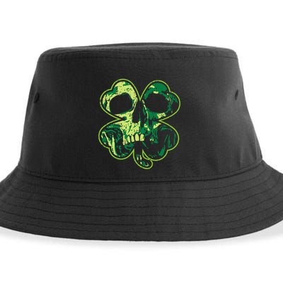Shamrock Clover Skull Cool Irish St Patricks Day Sustainable Bucket Hat