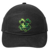Shamrock Clover Skull Cool Irish St Patricks Day 7-Panel Snapback Hat