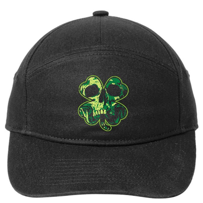 Shamrock Clover Skull Cool Irish St Patricks Day 7-Panel Snapback Hat