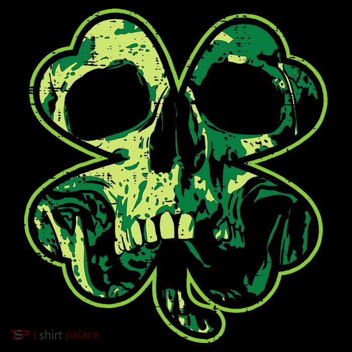 Shamrock Clover Skull Cool Irish St Patricks Day Poster