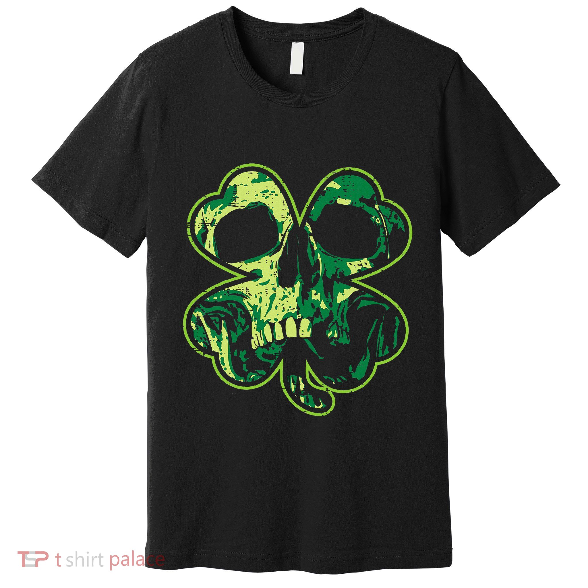 Shamrock Clover Skull Cool Irish St Patricks Day Premium T-Shirt