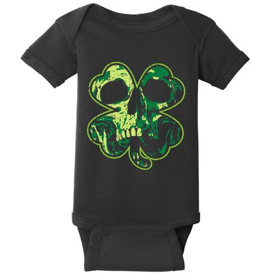 Shamrock Clover Skull Cool Irish St Patricks Day Baby Bodysuit
