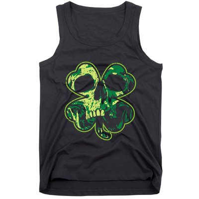 Shamrock Clover Skull Cool Irish St Patricks Day Tank Top