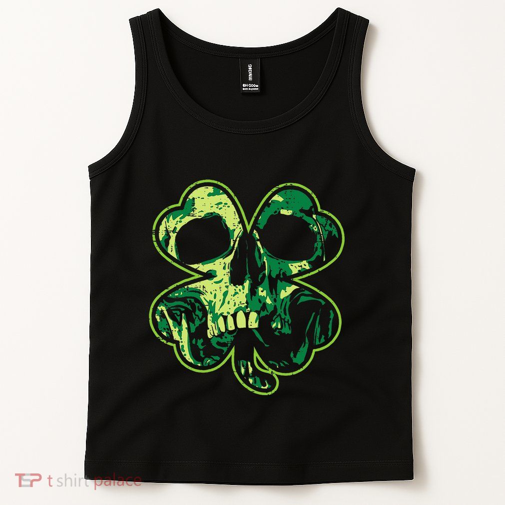 Shamrock Clover Skull Cool Irish St Patricks Day Tank Top