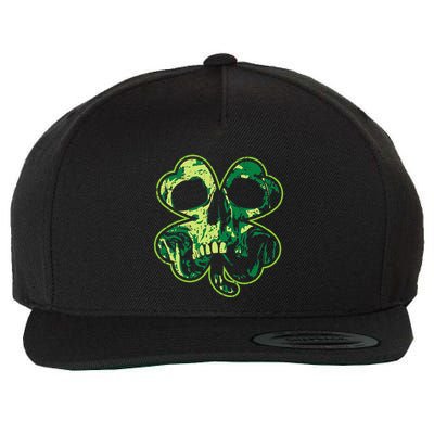 Shamrock Clover Skull Cool Irish St Patricks Day Wool Snapback Cap
