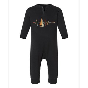 Sea Captain Sail Boat Heartbeat Boat Sailing Infant Fleece One Piece