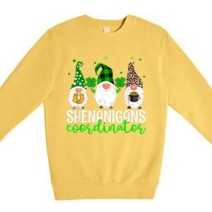 Shenanigans Coordinator St Patricks Day Gnomes Green Proud Premium Crewneck Sweatshirt