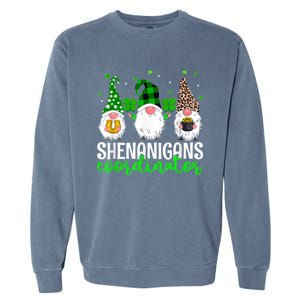 Shenanigans Coordinator St Patricks Day Gnomes Green Proud Garment-Dyed Sweatshirt