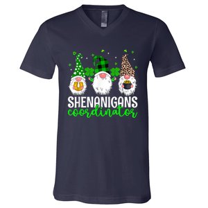 Shenanigans Coordinator St Patricks Day Gnomes Green Proud V-Neck T-Shirt