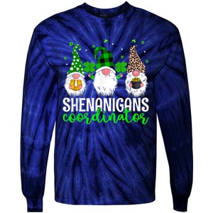 Shenanigans Coordinator St Patricks Day Gnomes Green Proud Tie-Dye Long Sleeve Shirt