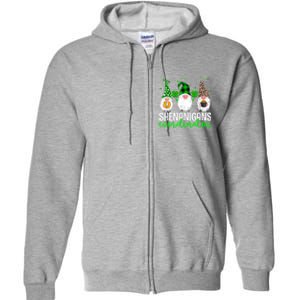 Shenanigans Coordinator St Patricks Day Gnomes Green Proud Full Zip Hoodie