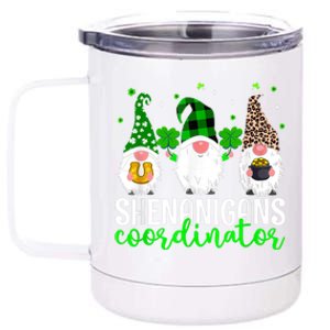 Shenanigans Coordinator St Patricks Day Gnomes Green Proud 12 oz Stainless Steel Tumbler Cup