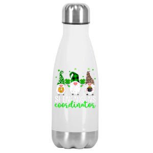 Shenanigans Coordinator St Patricks Day Gnomes Green Proud Stainless Steel Insulated Water Bottle