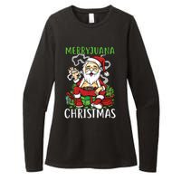 Santa Claus Smoking Weed Marryjuana Christmas 420 Womens CVC Long Sleeve Shirt