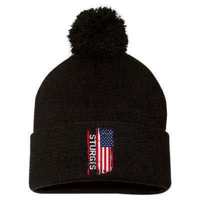 Sturgis City Pom Pom 12in Knit Beanie