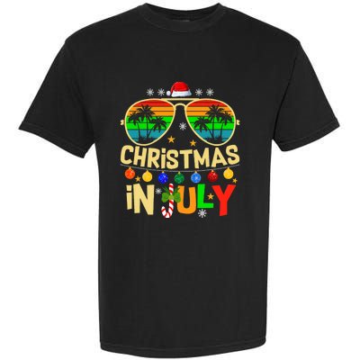 Santa Claus Sunglasses Beach Christmas In July Garment-Dyed Heavyweight T-Shirt