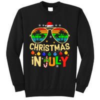 Santa Claus Sunglasses Beach Christmas In July Tall Sweatshirt