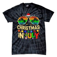 Santa Claus Sunglasses Beach Christmas In July Tie-Dye T-Shirt