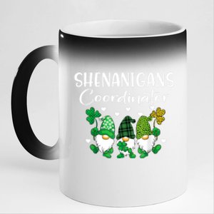 Shenanigans Coordinator St Patricks Day Gnomes Green Proud 11oz Black Color Changing Mug