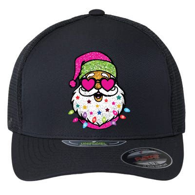 Santa Christams Santa With Sunglasses Flexfit Unipanel Trucker Cap