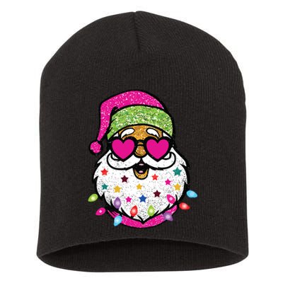 Santa Christams Santa With Sunglasses Short Acrylic Beanie