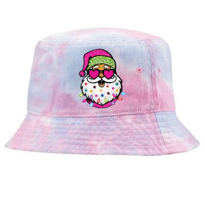 Santa Christams Santa With Sunglasses Tie-Dyed Bucket Hat