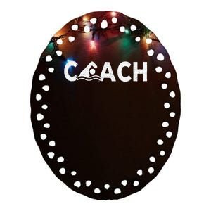 Swim Coach Swimming Coach Swim Teacher Swimmer Retro Ceramic Oval Ornament