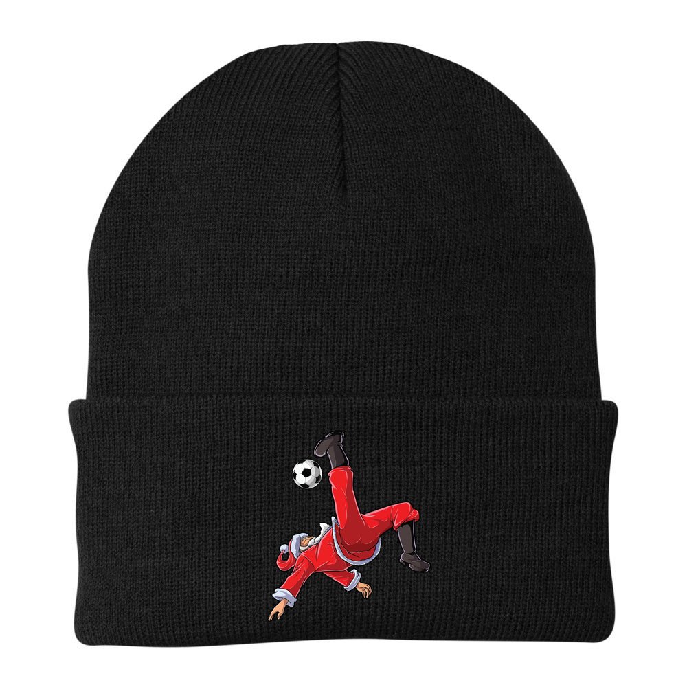 Soccer Christmas Santa Bicycle Kick Xmas Boy Ball Sport Beanie
