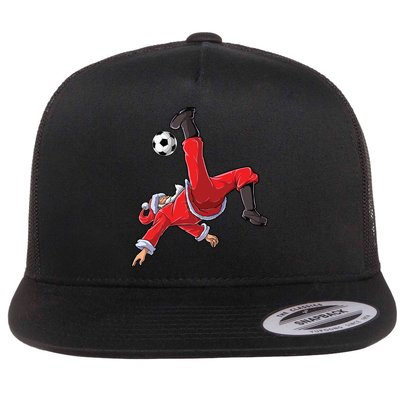 Soccer Christmas Santa Bicycle Kick Xmas Boy Ball Sport Flatbill Hat