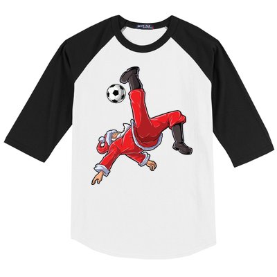 Soccer Christmas Santa Bicycle Kick Xmas Boy Ball Sport Baseball Sleeve Shirt