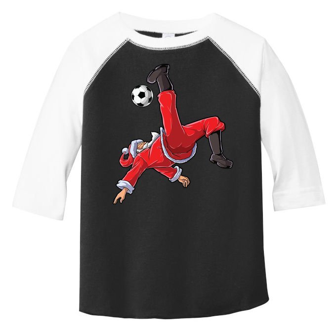 Soccer Christmas Santa Bicycle Kick Xmas Boy Ball Sport Toddler Fine Jersey T-Shirt