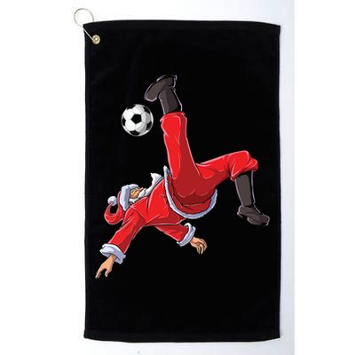 Soccer Christmas Santa Bicycle Kick Xmas Boy Ball Sport Golf Towel