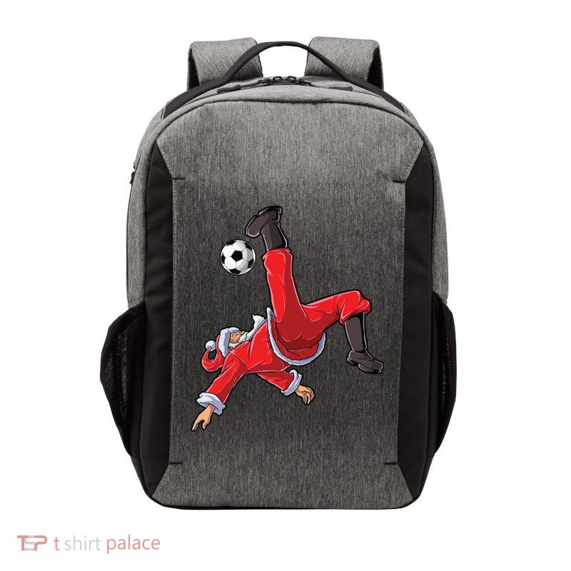 Soccer Christmas Santa Bicycle Kick Xmas Boy Ball Sport Vector Backpack