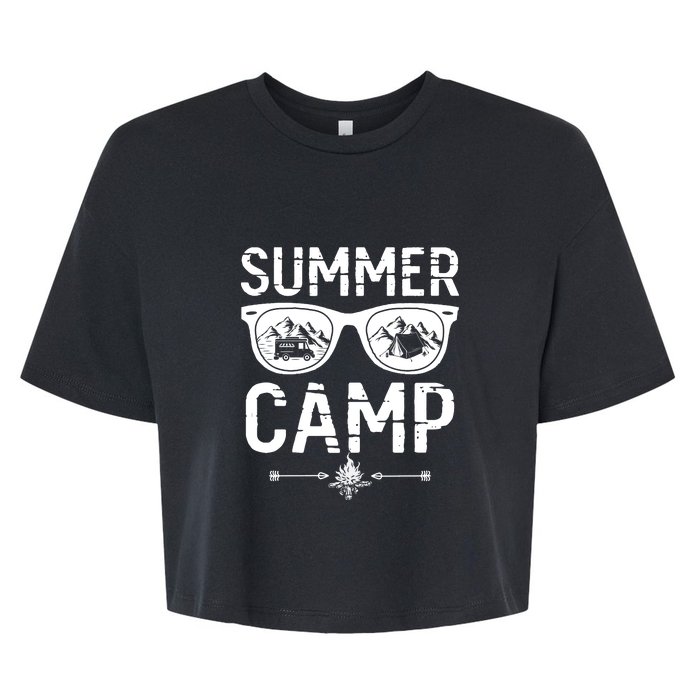 Summer Camp Sunglasses RV Camping Camper Gift Bella+Canvas Jersey Crop Tee