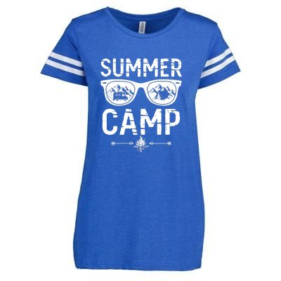 Summer Camp Sunglasses RV Camping Camper Gift Enza Ladies Jersey Football T-Shirt