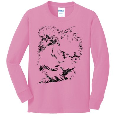 Silkie Chicken Kids Long Sleeve Shirt