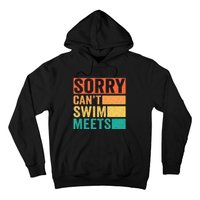 Sorry Can't Swim Meets Funny Retro Swimming Coach Swimmer Hoodie