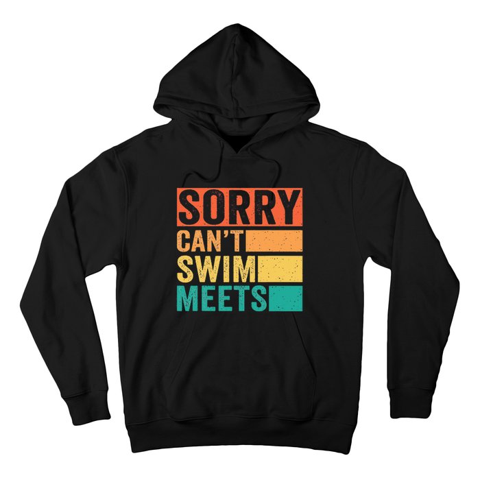 Sorry Can't Swim Meets Funny Retro Swimming Coach Swimmer Hoodie