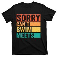 Sorry Can't Swim Meets Funny Retro Swimming Coach Swimmer T-Shirt