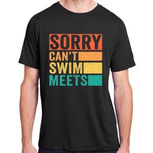 Sorry Can't Swim Meets Funny Retro Swimming Coach Swimmer Adult ChromaSoft Performance T-Shirt