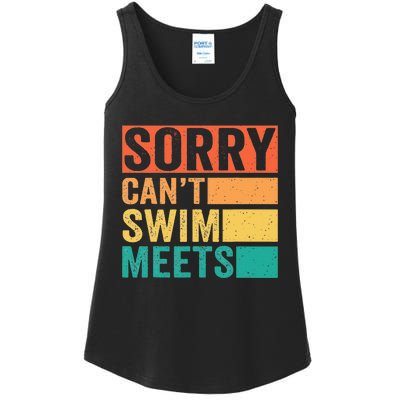 Sorry Can't Swim Meets Funny Retro Swimming Coach Swimmer Ladies Essential Tank