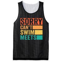 Sorry Can't Swim Meets Funny Retro Swimming Coach Swimmer Mesh Reversible Basketball Jersey Tank