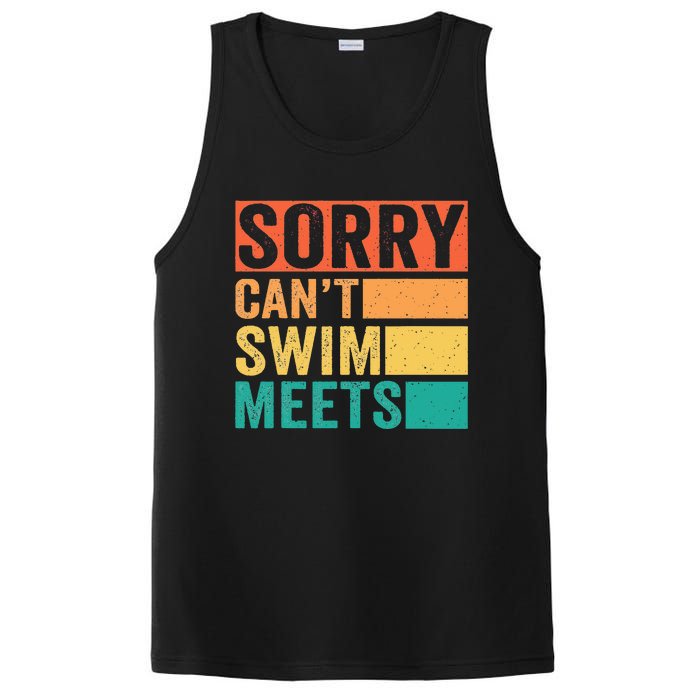 Sorry Can't Swim Meets Funny Retro Swimming Coach Swimmer PosiCharge Competitor Tank